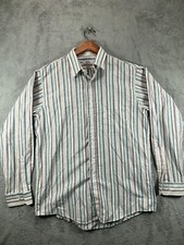 VTG Arrow Dover Mens 34 Oxford Shirt Button Up Long Sleeve Multi Striped Neck 16