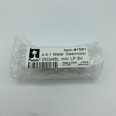 Pololu 4.4:1 Metal Gearmotor 25Dx48L mm LP 6V Item# 1581