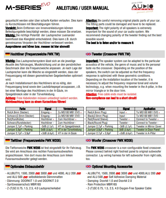 Auto Lautsprecher Mercedes AUDIO SYSTEM MFIT 300W 3-Wege  Set  E-Klasse C238--- - Bild 4 von 4