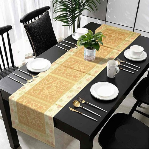 Indian Silk Table Runner Coffee Color Birthday Party Decor Runner 16X60"Inch - Picture 8 of 18
