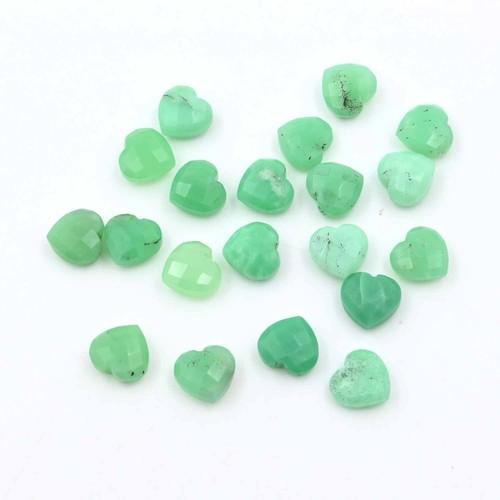 Natural Chrysoprase Heart Shape Briolette For Jewelry Making Tools 10 MM 10 Pc - Picture 3 of 4
