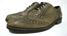 KENNETH COLE Reaction Classy Man Pewter Grey Wingtip Leather Oxfords size 9.5M