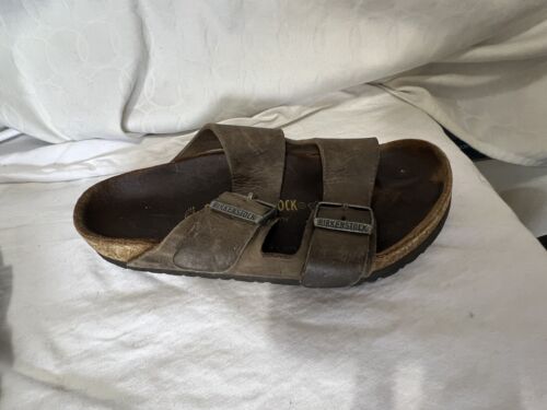 Birkenstock Arizona Women EU 37 US 6 Brown Leather Two Buckle - Picture 3 of 11