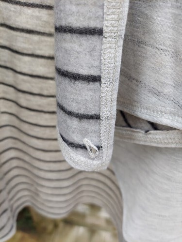 Cárdigan de rendimiento abierto Le Verde NYC para mujer talla grande 3X - gris claro a rayas - Imagen 3 de 13