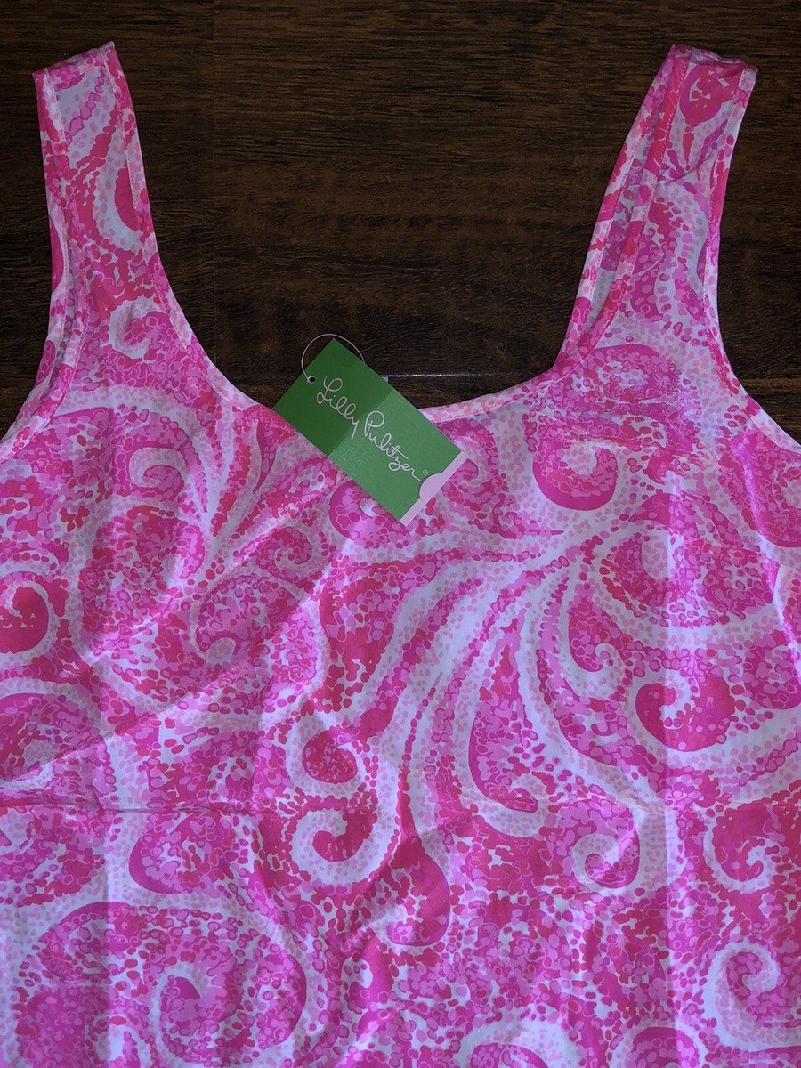 Lilly Pulitzer SMALL Pink Pout PBJ COSMOS TOP 100% Silk Shell