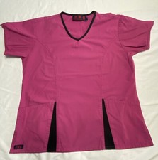 Scrub Top Beverly Hills Uniforms Pink Color Solid Pattern Size Small