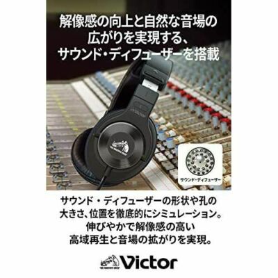 Victor JVC HA-MX100V Studio Monitor Headphones Hi-Res Sealed Black