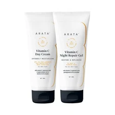 Arata Vitamin C Day Cream & Night Repair Gel 50ML Combo-