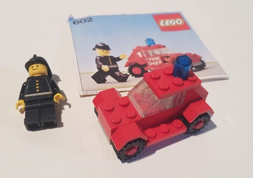 LEGO 602 Fire Chief's Car incl instructions 1978 602-1 Town Classic Vintage