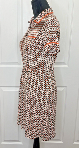 Louche London Mini Dress Women's Small 50s Retro Floral Print Button Front - Picture 3 of 10