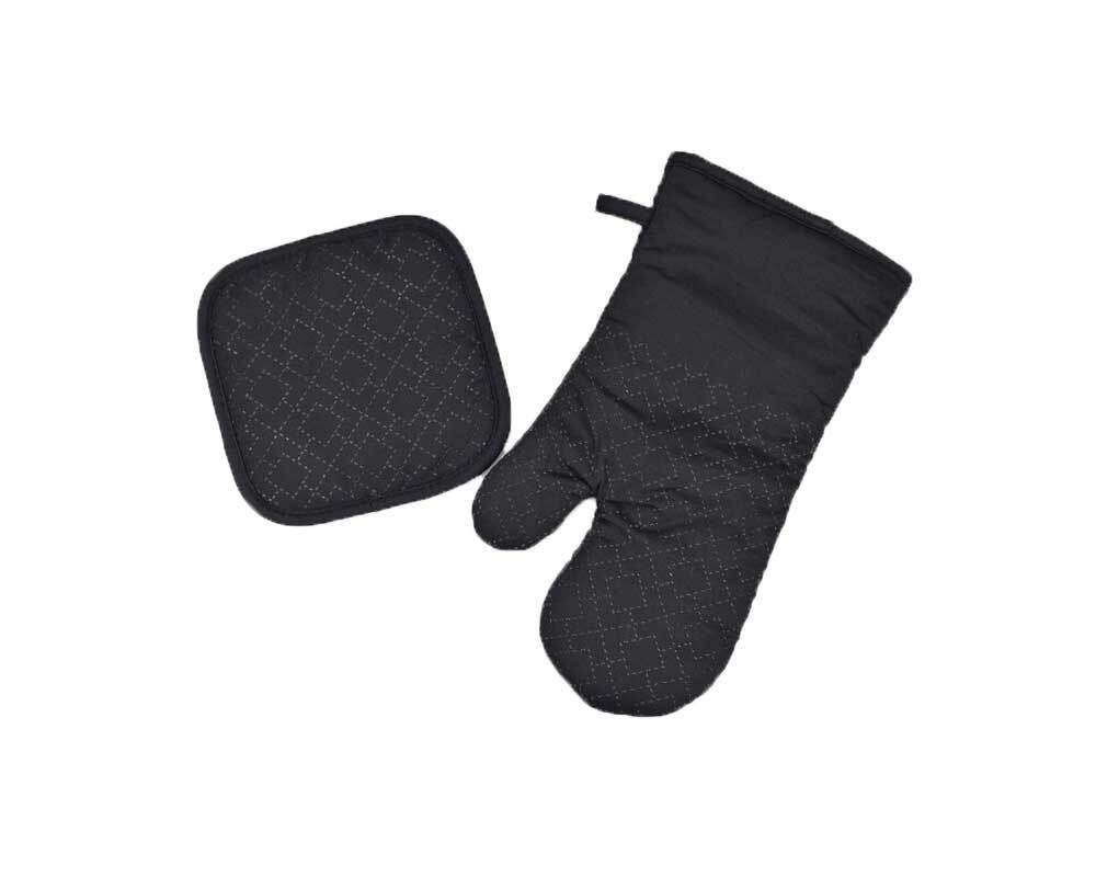 Ofenhandschuhe hitzebestndig Topfhandschuhe Topflappen 1 Paar schwarz 3890₽