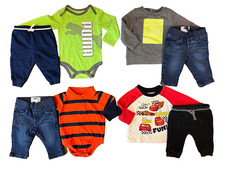 Baby Boy 3/6 Months Outfits Clothes Lot Bundle Bodysuits Shirts Pants Jeans Puma