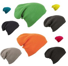 Image of Oversized Slouch Beanie Hat Cap Mens Ladies Knitted Woolly Winter Autumn