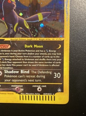 Pokemon Card-Umbreon-Acquapolis-ENG-H29/H32-Holo-PL | eBay