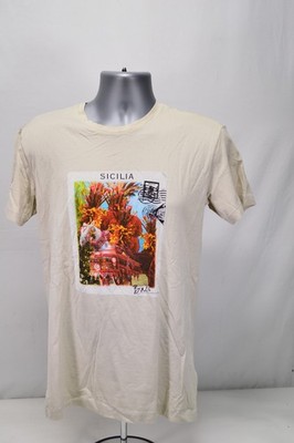NWT Dolce & Gabbana Mens Sicilia T Shirt Beige Size 48
