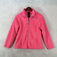 The North Face Jacket Girls L 14/16 Pink Osito Fuzzy Fleece Full Zip Logo Warm
