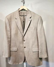 Lauren Ralph Lauren Mens 44R Sport Coat Brown Silk/Wool Classic Fit 2 Button