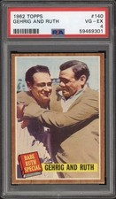 1962 Topps Lou Gehrig Babe Ruth #140 PSA 4 VG-EX HOF Yankees