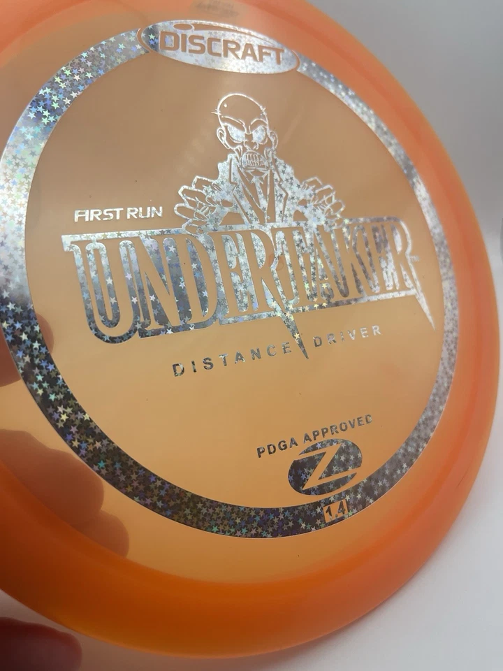 Sello Holofoil Discraft Disc Golf 1st Run Orange Z Undertaker 168 g Star Sparkle. Foto 4 de 4