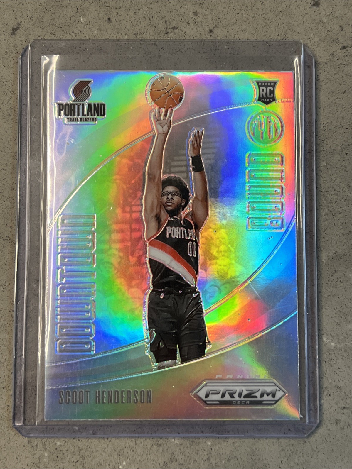 2023 Panini Prizm Deca Downtown Bound Silver Prizm Scoot Henderson #25 Rookie RC