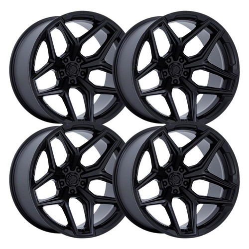 (Set-4) Fuel Flux 20X9 6X139.7 Blackout 20mm Wheels Rims 20 Inch - Afbeelding 2 van 11