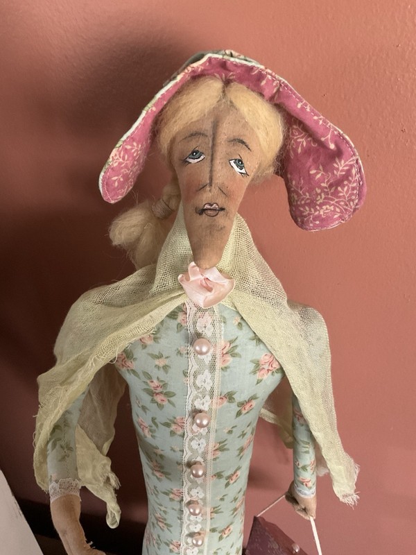 Vtg Joe Spencer/Gallerie II-Fashionable Lady Sophia-Gathered Traditions Folk Art
