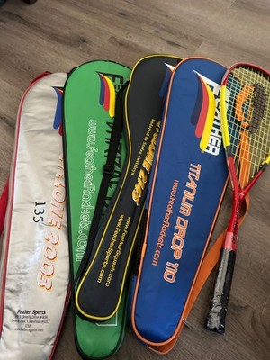 A lot of 5 new Feather squash racquets - heavily discounted price!