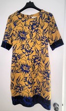 Floral  Yellow and Blue with Black accent  Nine West  Mini dress Size 8