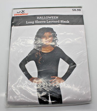 Celebrate Halloween Long Sleeve Leotard Black Girls Size XL 14/16 NEW