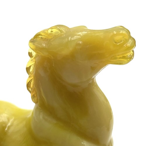 Boyd Art Glass Joey Horse Sunburst Slag Yellow Orange UV Glows Figurine - Picture 15 of 18