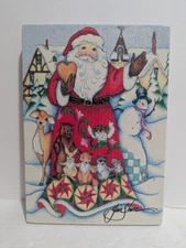 Jim Shore Circle of Friends Santa Canvas Print Christmas Enesco Holiday Wall Art