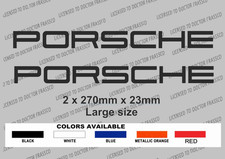 ** Porsche Decal/Stickers x2  Custom Replacement  LARGE  270mm**