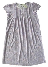 Miss Elaine Plus Woman Long Cotton Blend Nightgown Lavender Pink Paisley 1X 2X