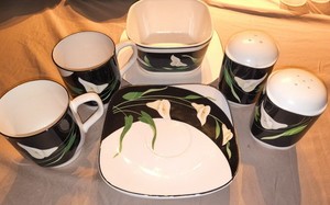 Sango Quadrille Black Lilies | eBay