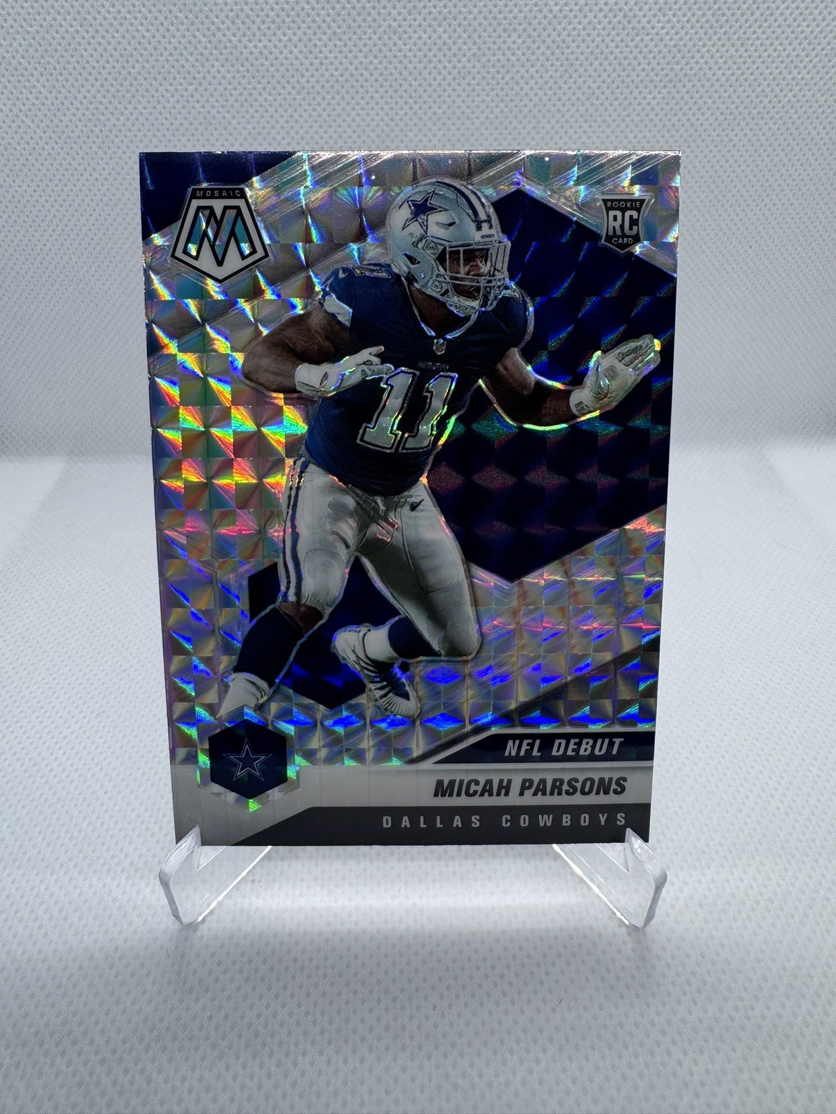 2021 Mosaic Football Micah Parsons Silver Prizm RC #257 Dallas Cowboys