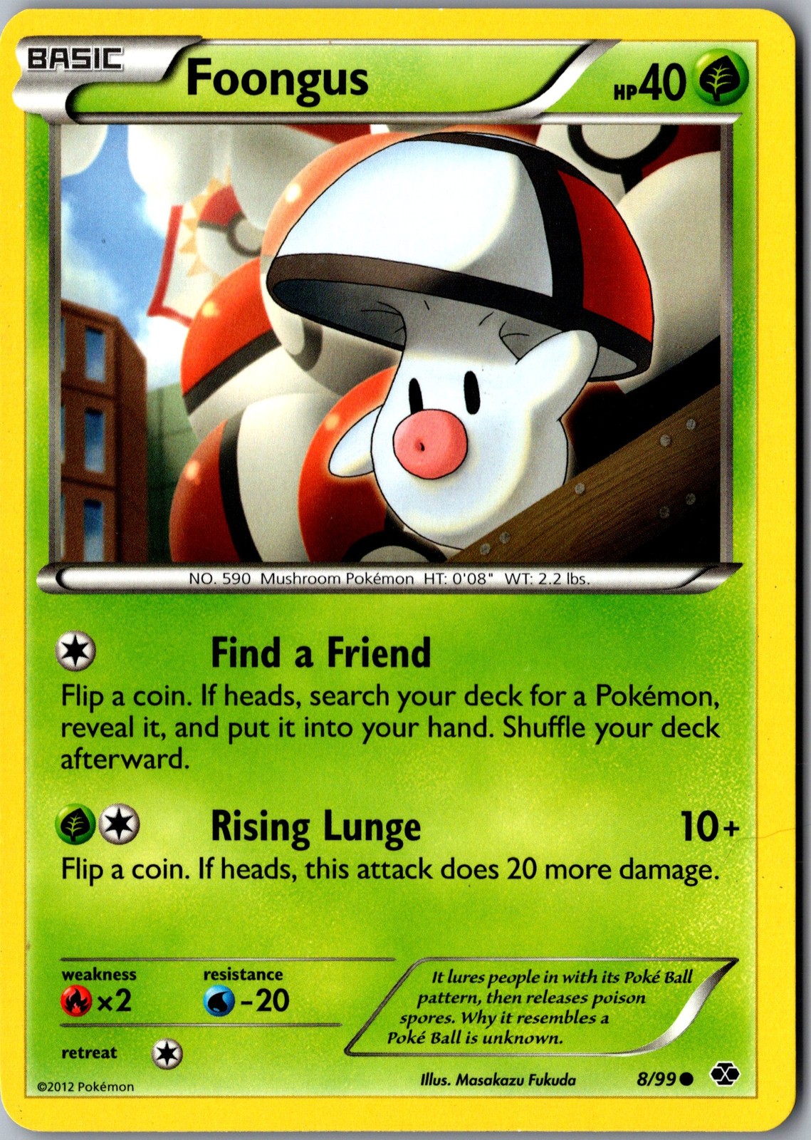 Foongus 8/99 Common Next Destinies Lightly Played Pokemon Card TCG Single