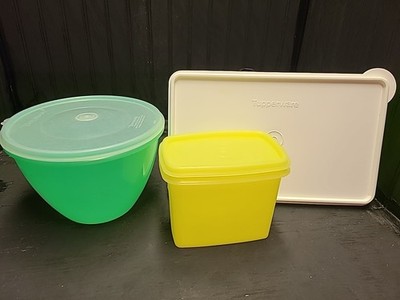 Vintage Tupperware, Set Of 3. Great For Storage With A Retro Look