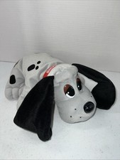 VTG Large 1997 Pound Puppies Plush White And Black Spotted Dog w/Red Collar 15