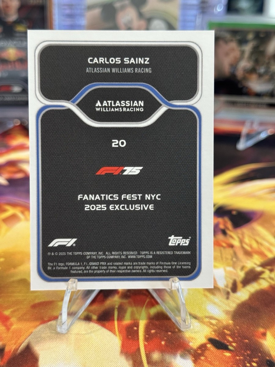 2025 Topps Formula 1 - Carlos Sainz - Taxi Check Gold /50 - Fan