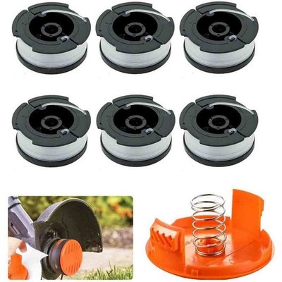 6x Spulen & Spulendeckel Für Black & Decker Rasentrimmer Trimmer Fadenspule DE
