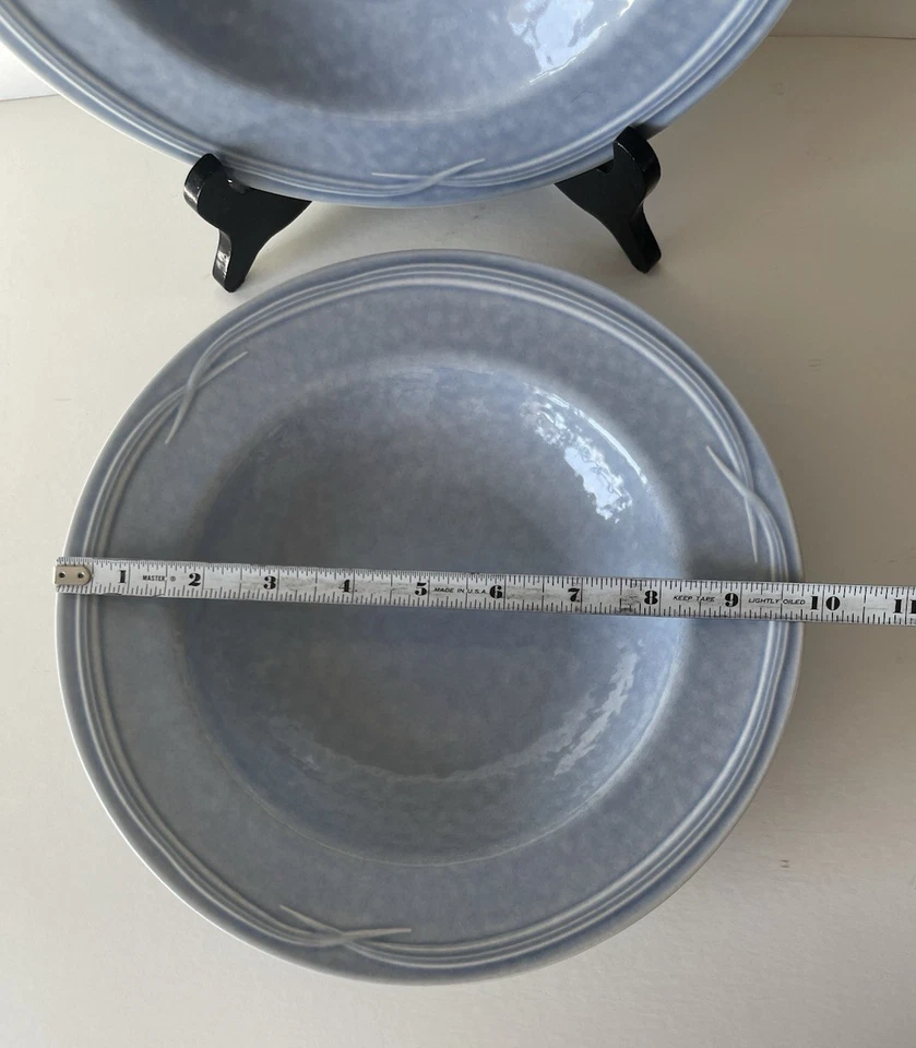 "Juego de 4 cuencos de sopa o pasta de borde ancho de surf Pfaltzgraff Blue Water's Edge de 10""" Foto 3 de 4