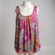 In bloom by Jonquil Women Pink Paisley Leopard Lace Medium Pajama Set 2 Piece