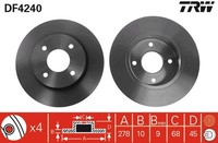 2X Bremsscheibe TRW DF4240 FüR P11 Primera Nissan WP11 Traveller Hatchback W10