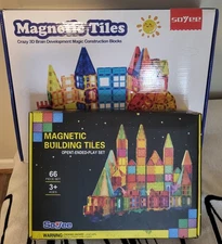 Huge Pack 180 & 66 PCS Magnetic Tiles Set Compatible Magnet Toys with Ferris