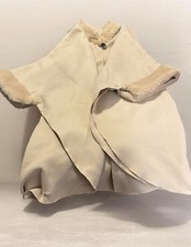 Cashmere  Wool Blend Cape with Fox Fur Trim Size Large Women Cream Brown New