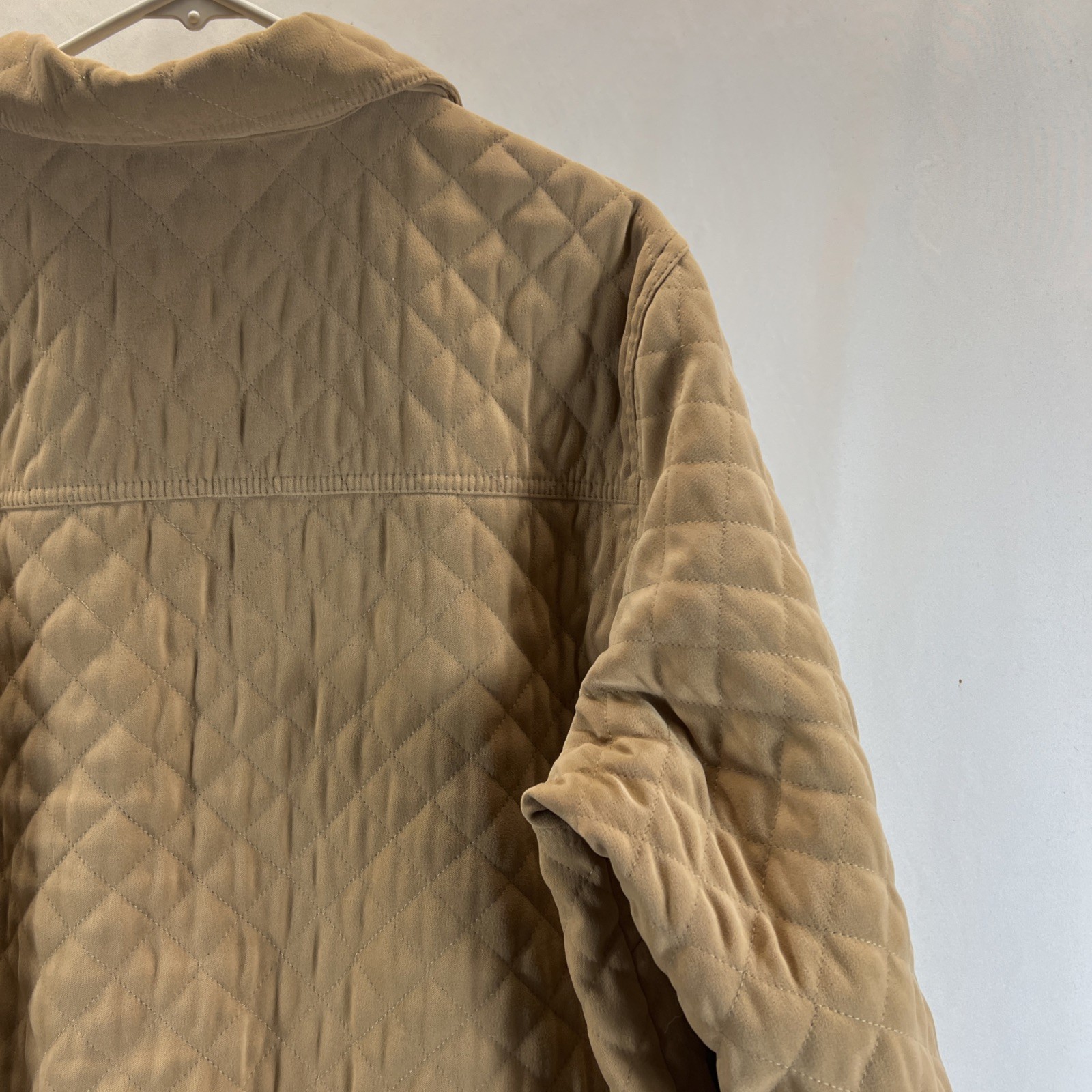 Talbots Beige Full Button Collared Quilted Jacket… - image 15