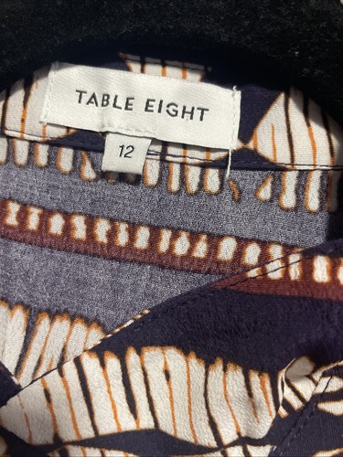TABLE EIGHT COLLARED TRIBAL PRINT LONG SLEEVE KNEE LENGTH VISCOSE DRESS SIZE 12 - Picture 16 of 16