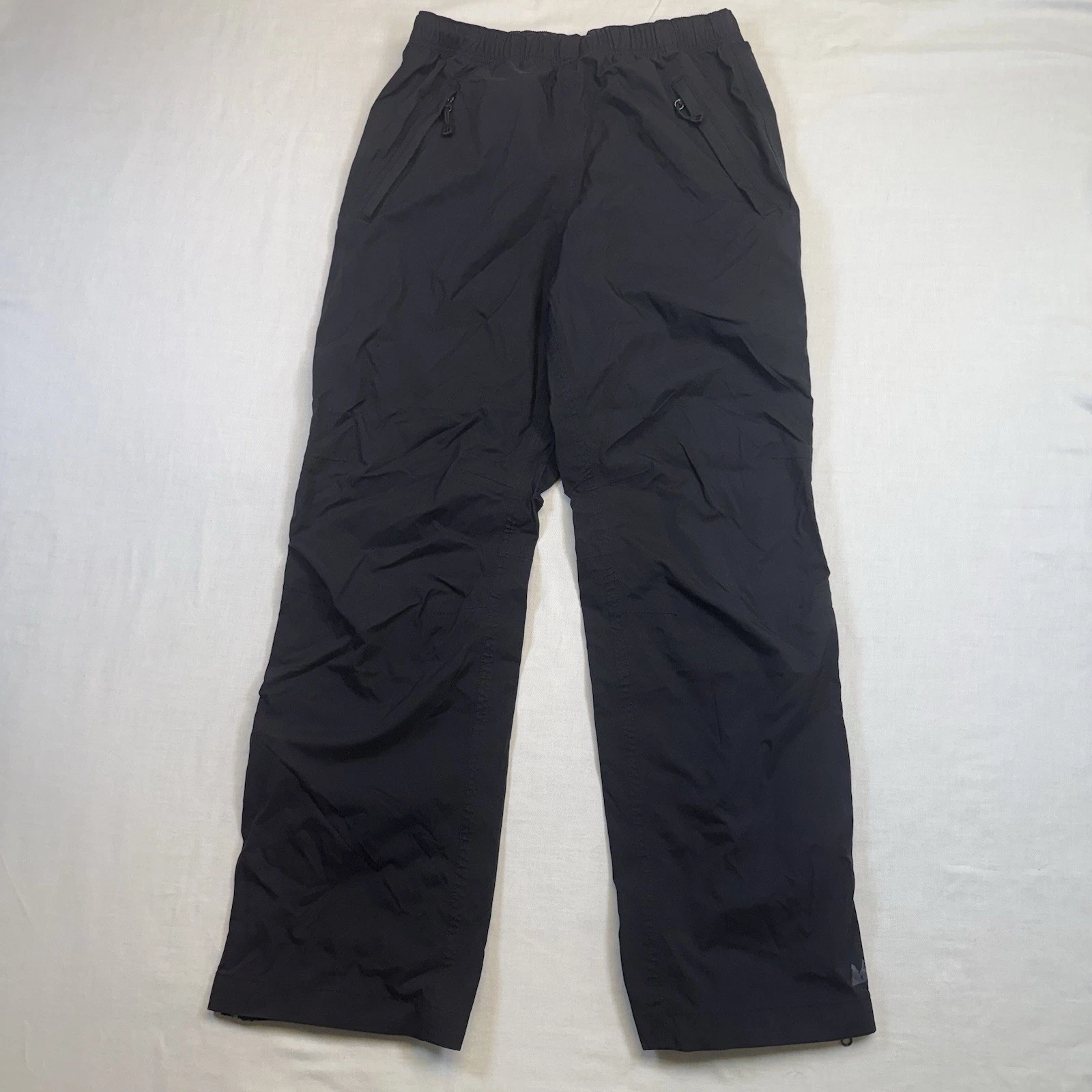 REI Youth Rain Wind Waterproof Black Adjustable Shell Pants Nylon Medium 8-10