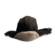 Crowncap Sheepskin Lamb Aviator Hat Brown Size XL
