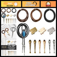 3 Set Bolo Tie Making Kit, Bolo Tie Findings Replacement Kit 4mm Braided
